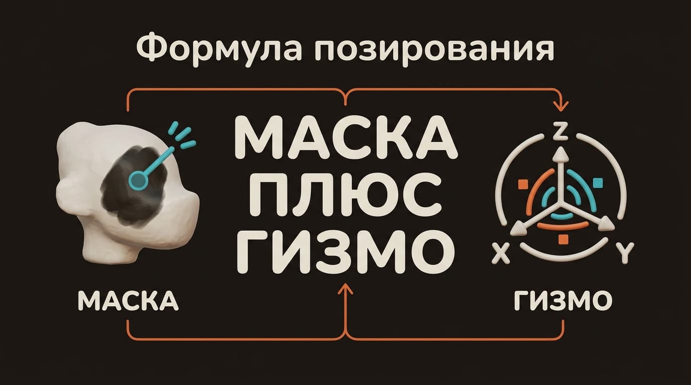 Как сделать позинг в Nomad Sculpt: маска, гизмо и инструмент Pose — фото 1