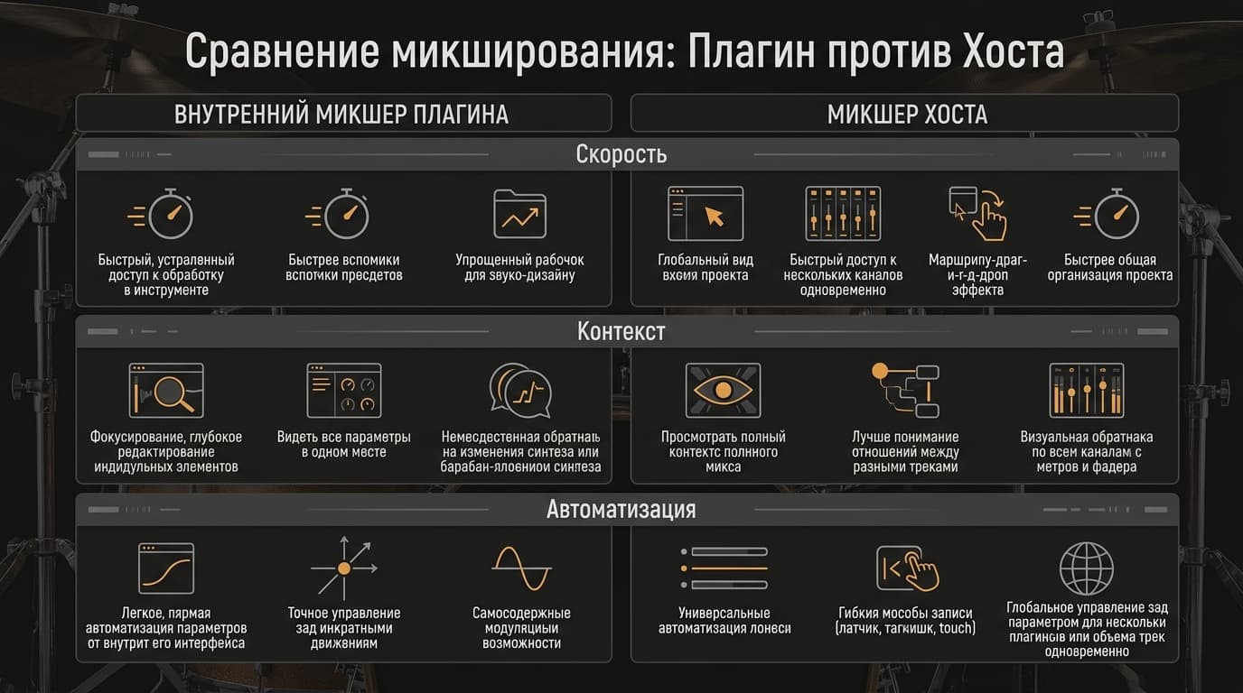 Сведение EZdrummer: как быстро улучшить звук виртуального барабанщика штатными плагинами — фото 1