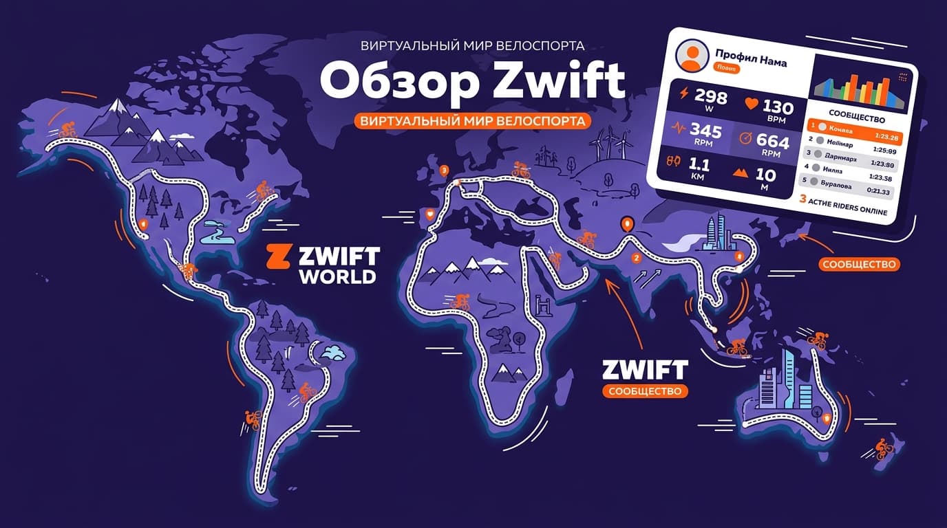 Zwift: обзор платформы — что внутри, кому подходит и с чего начать