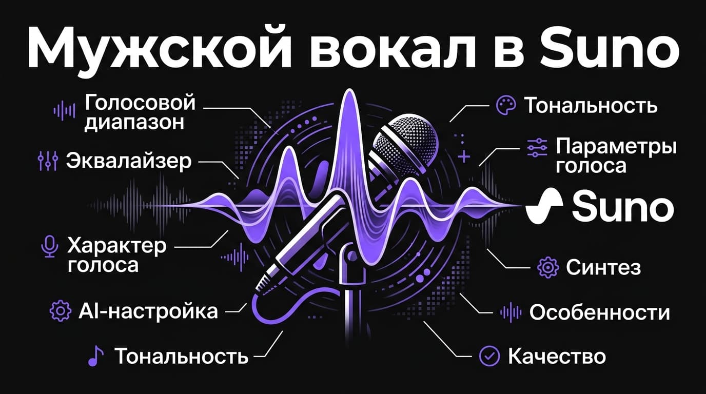 Мужской вокал в Suno: как правильно задать тегами и закрепить нужный голос