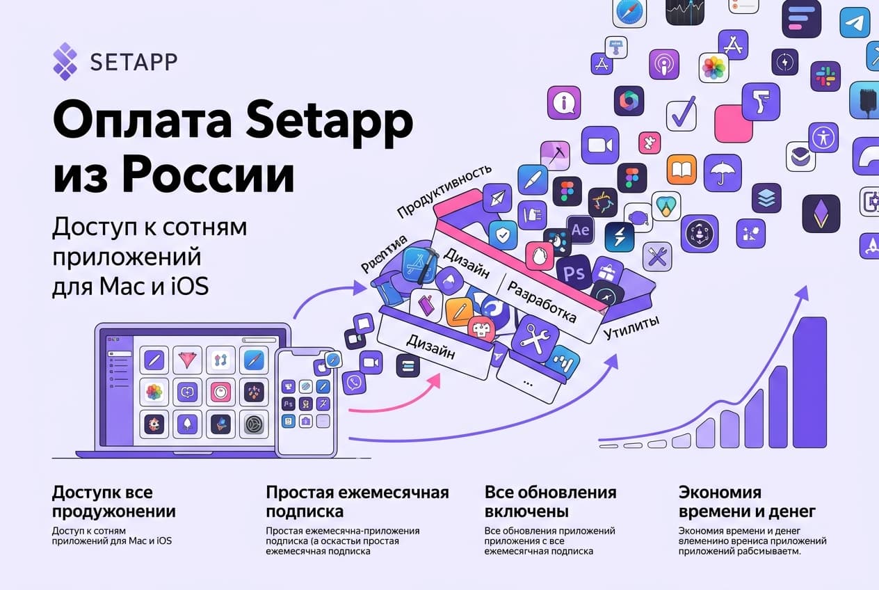 Как оформить подписку Setapp из России в 2026 году: без зарубежной карты