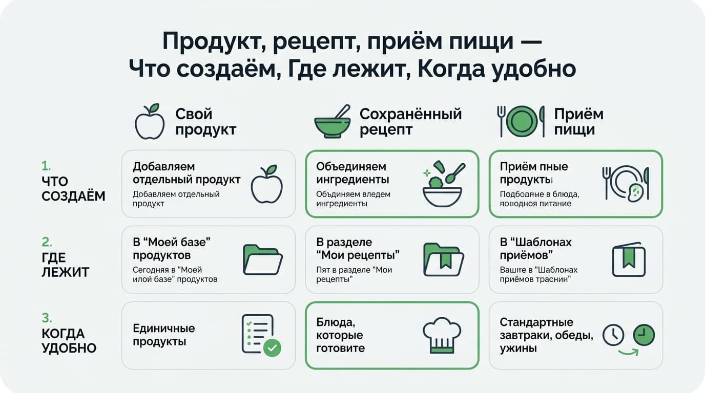 Как в FatSecret добавить своё блюдо в граммах с КБЖУ: разбор без лишних кликов — фото 1
