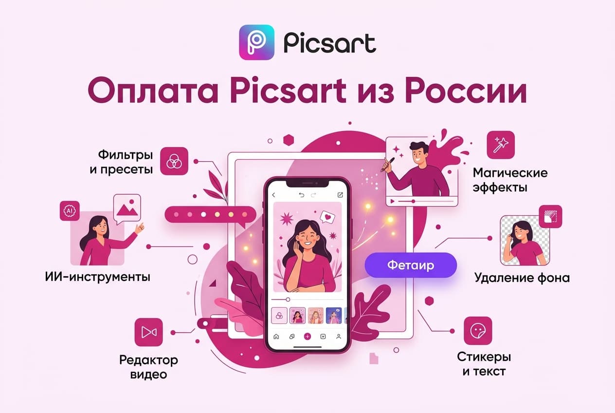 Как оплатить подписку Picsart из России в 2026 году: без зарубежной карты