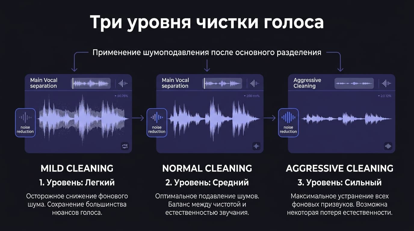 Что делать, если в минусе остаётся призвук вокала в Lalal.ai — фото 5