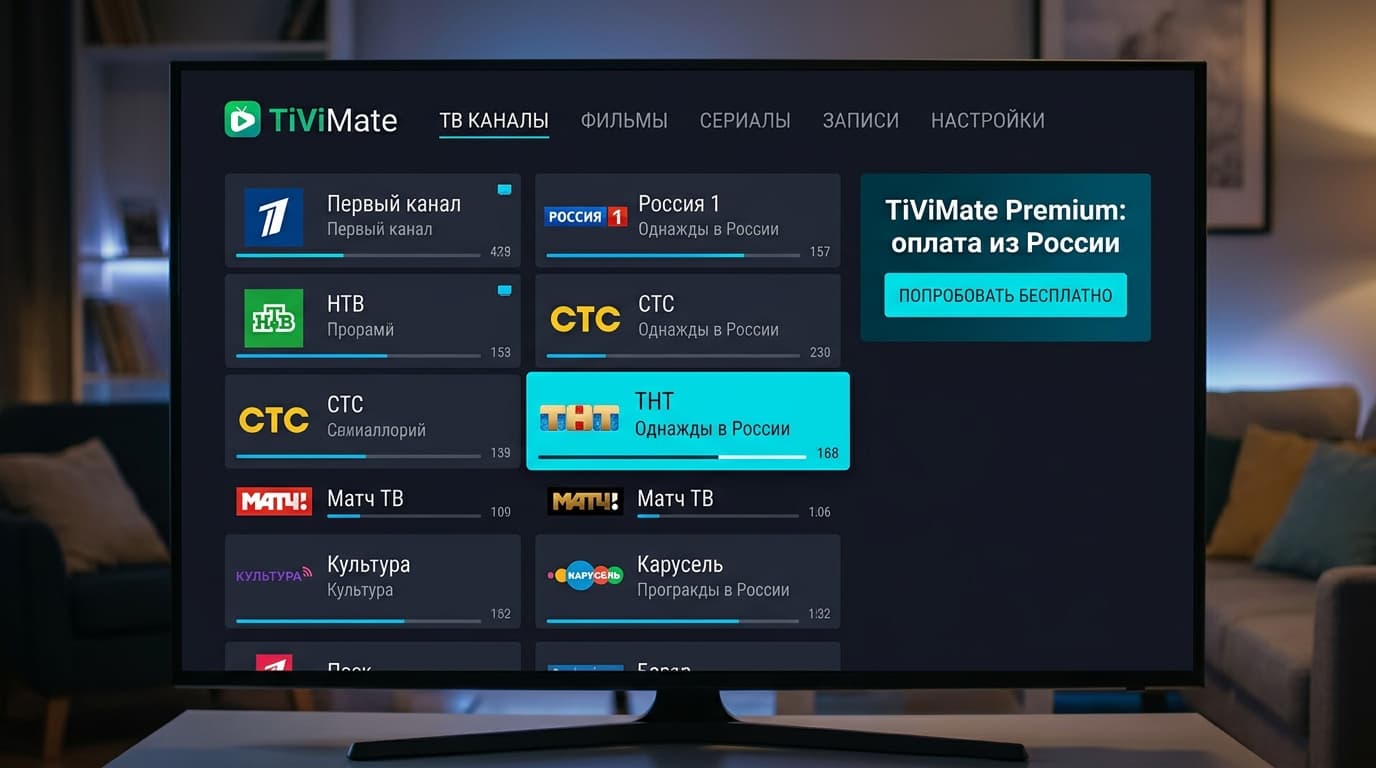 TiViMate Premium из России: как оплатить лучший IPTV-плеер для Android