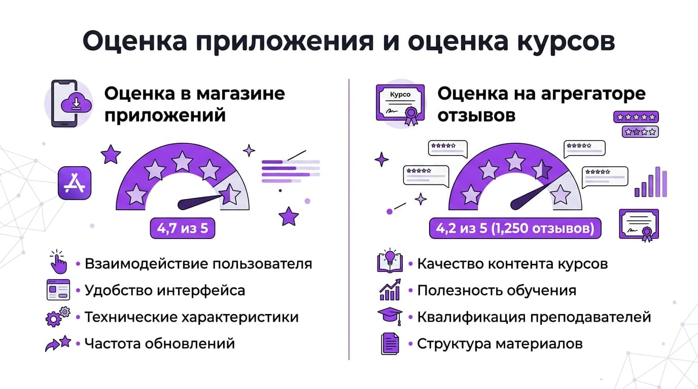 Udemy отзывы: почему в Google Play 4.6, а на отзовиках вдвое ниже — фото 1