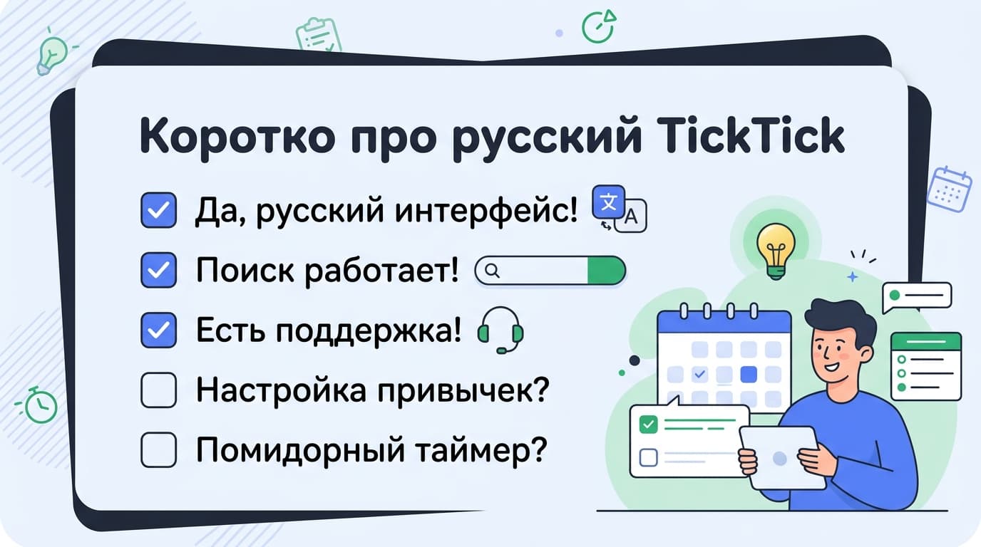 TickTick как пользоваться на русском: язык, функции и настройка — фото 4