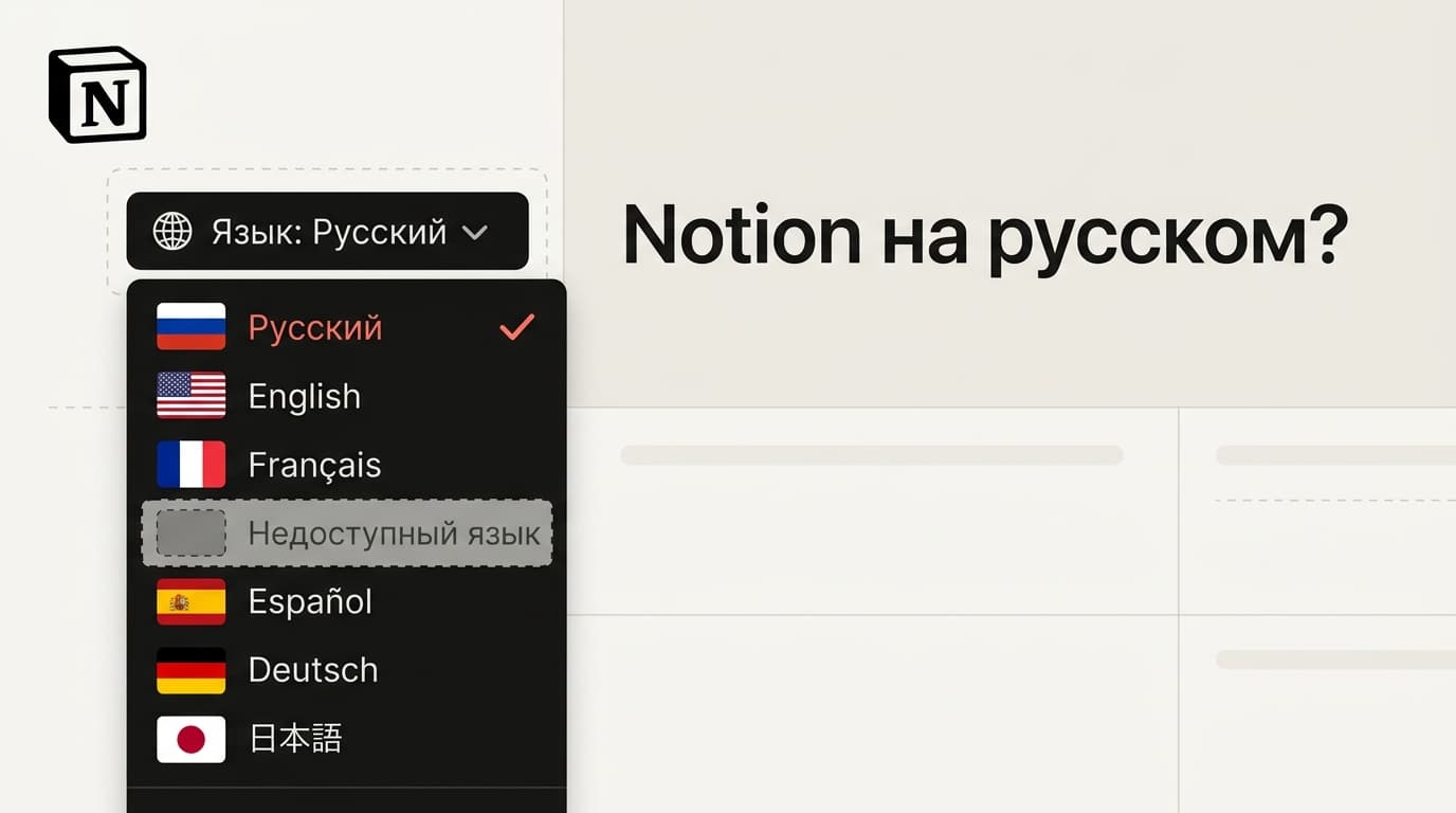 Notion как перевести на русский программу: честный ответ и рабочие обходные пути