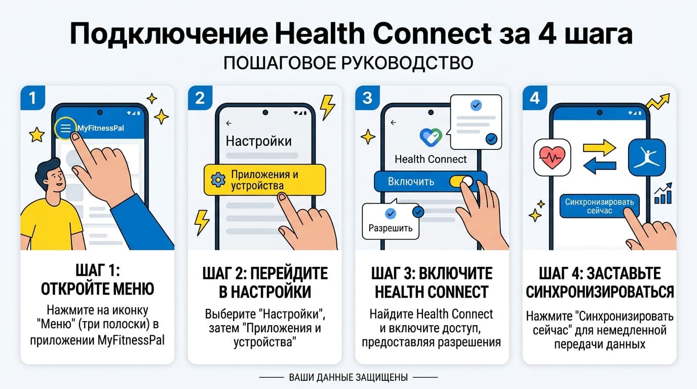Как синхронизировать MyFitnessPal с трекерами и часами, если синк не работает — фото 3