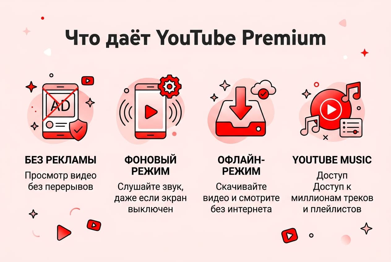 Как оформить подписку YouTube Premium из России в 2026 году: без зарубежной карты — фото 1