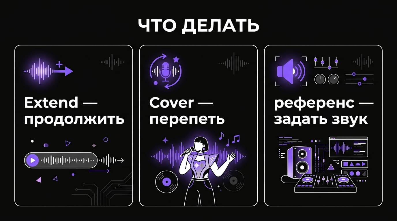 Своё аудио в Suno: как залить голос, гитару или минус и что из этого получится — фото 2