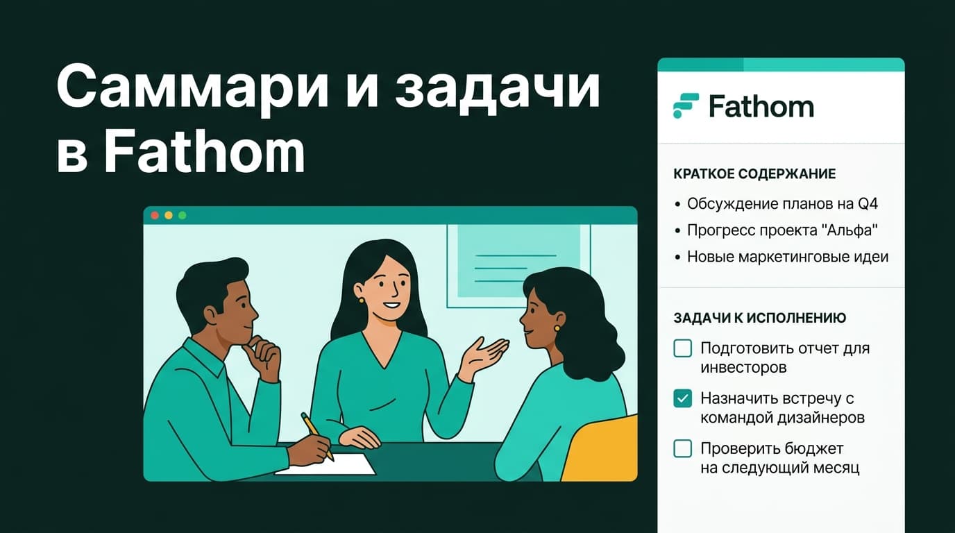 Fathom: как получать готовое саммари звонка и список задач сразу после созвона
