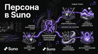 Персона в Suno: как закрепить узнаваемый голос и стиль за новыми треками
