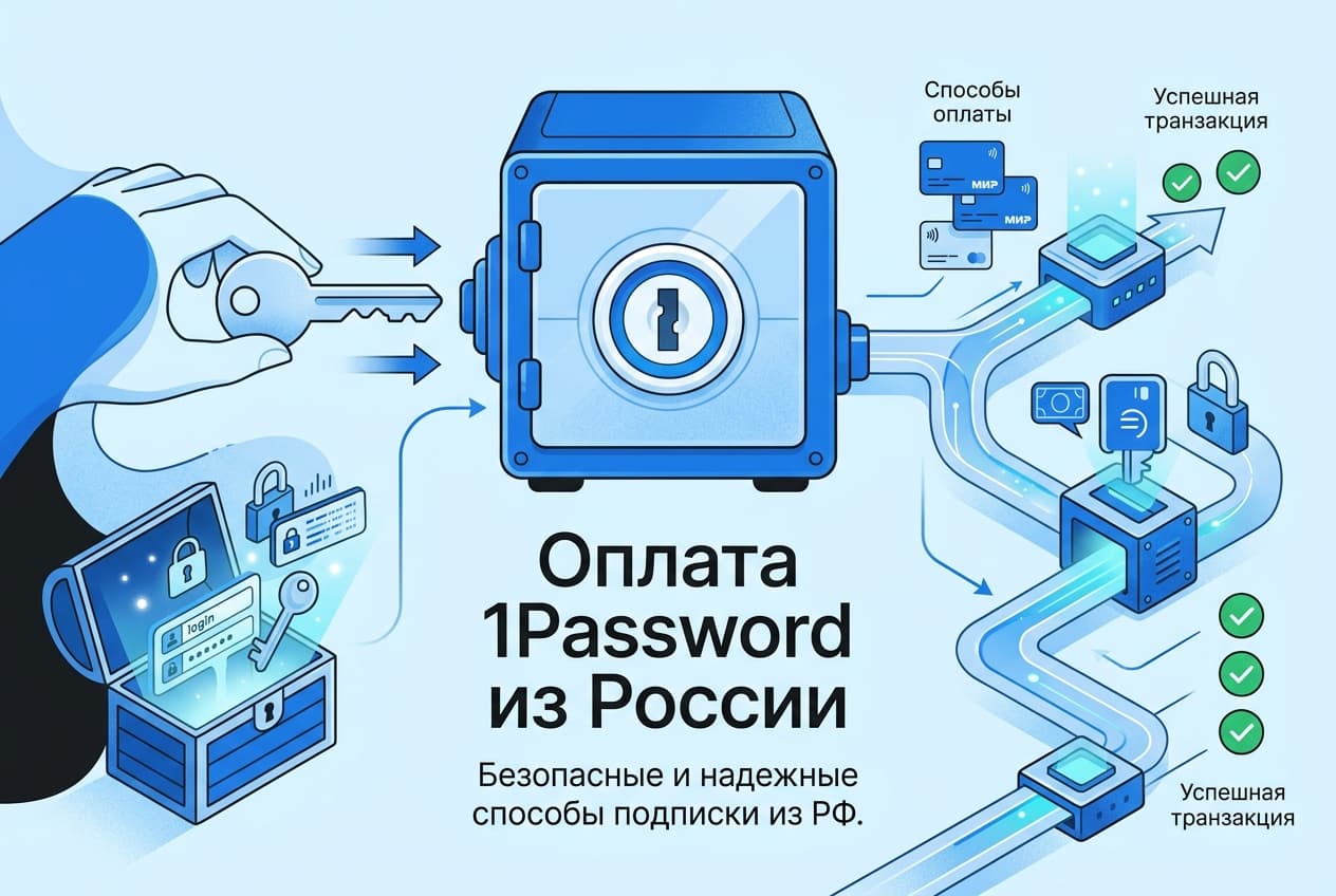 Как оформить подписку 1Password из России в 2026 году: без зарубежной карты