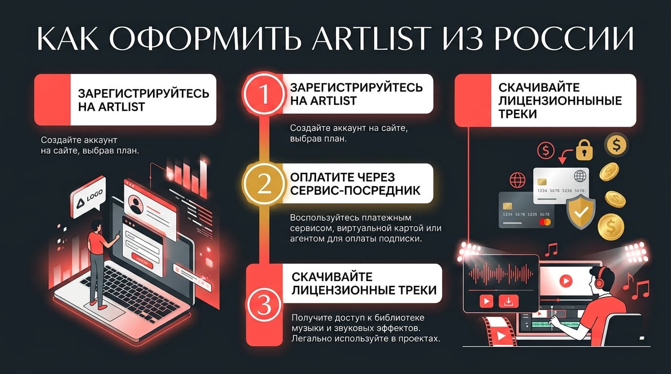 Artlist из России в 2026 году: как подключить лицензионную музыку и AI-инструменты для видео — фото 2