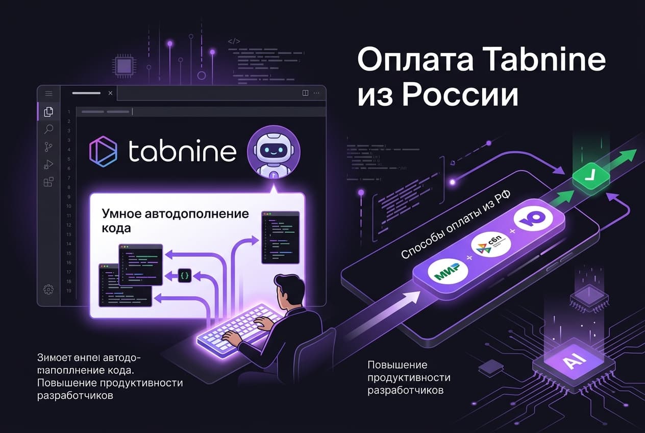 Как оформить подписку Tabnine из России в 2026 году: без зарубежной карты
