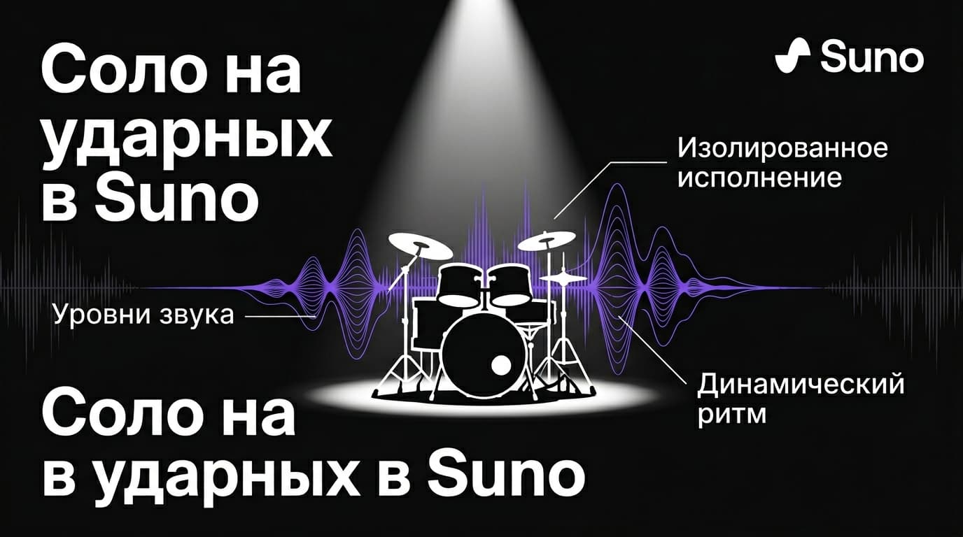 Барабанное соло в Suno: как прописать метки в промпте, чтобы ударные зазвучали отдельно