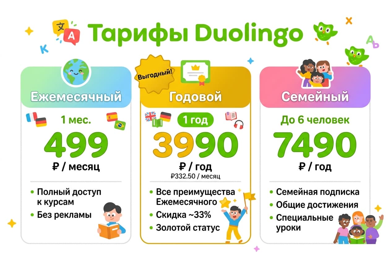 Как оплатить подписку Duolingo из России в 2026 году — фото 2