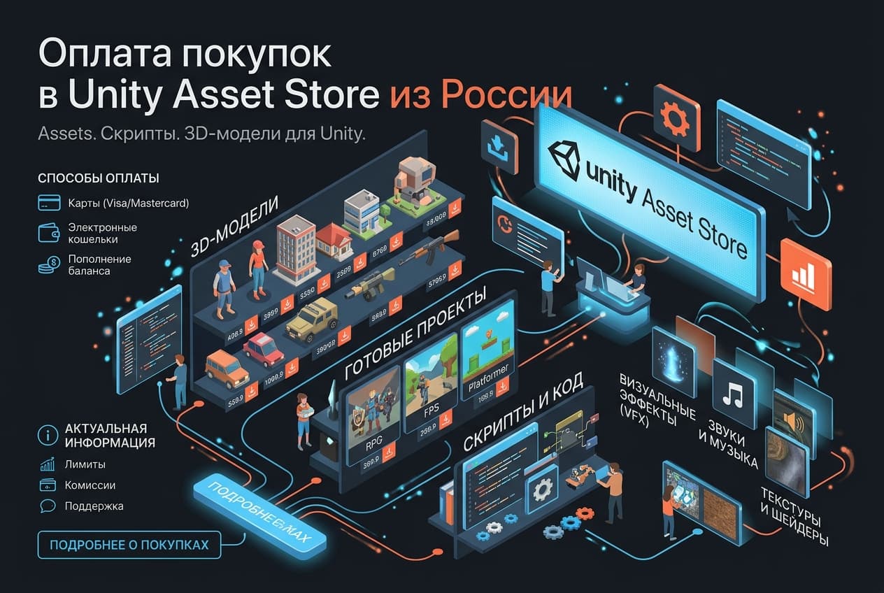 Как оплатить покупки в Unity Asset Store из России в 2026 году: без зарубежной карты