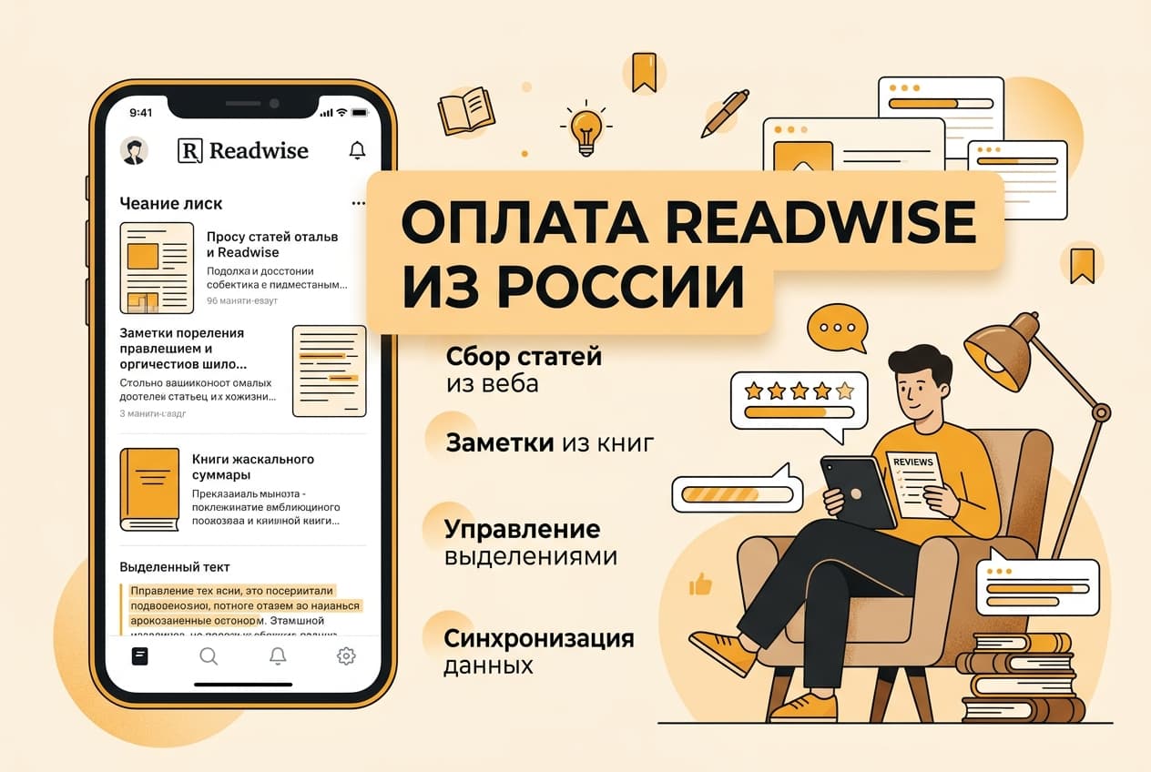 Как оформить подписку Readwise из России в 2026 году: без зарубежной карты