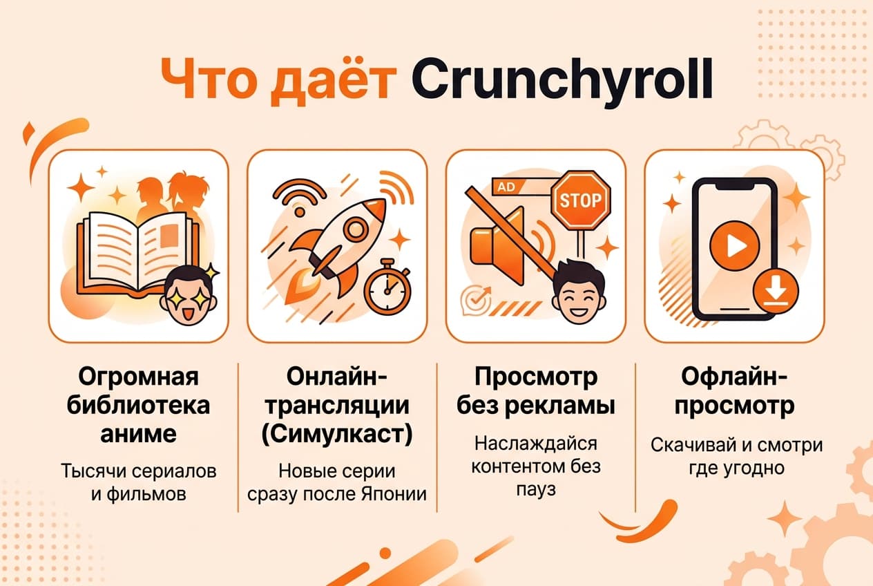 Как оформить подписку Crunchyroll из России в 2026 году: без зарубежной карты — фото 1