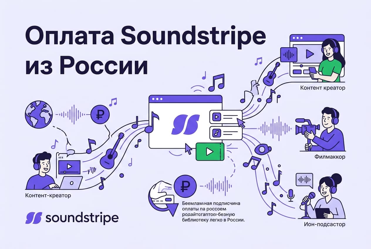 Как оформить подписку Soundstripe из России в 2026 году: без зарубежной карты