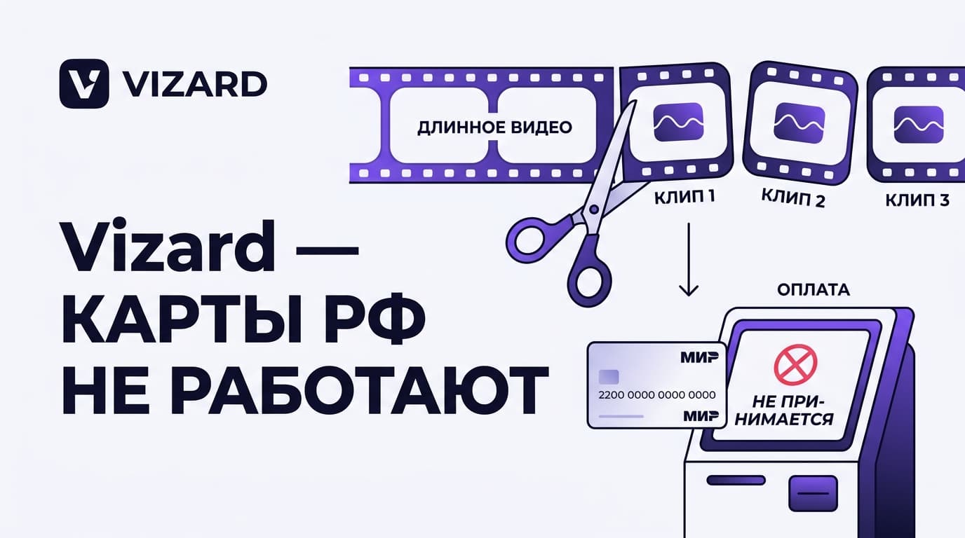 Как оплатить Vizard из России в 2026 году: сервис сам подтверждает, что карты РФ не работают