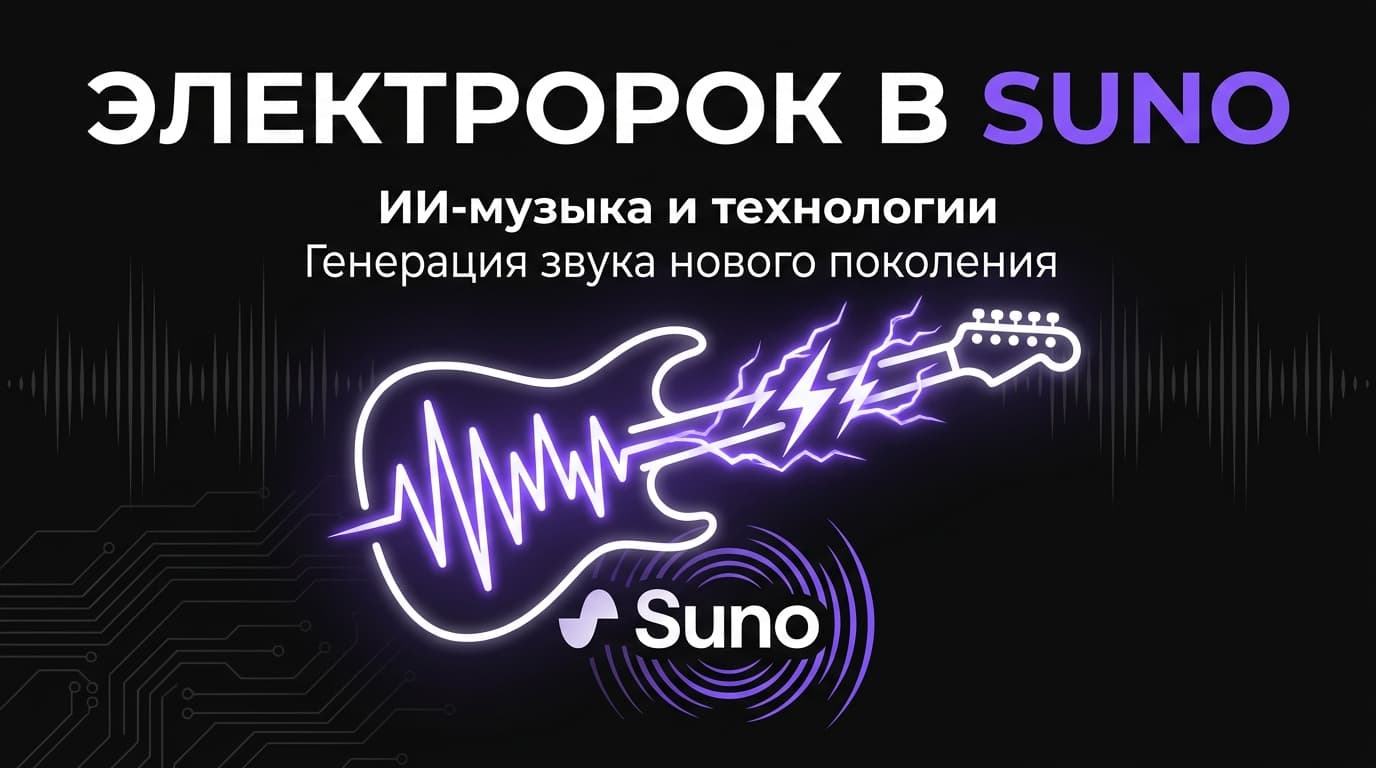 Электророк в Suno: как собрать промпт, чтобы получить тяжёлые гитары и синтезаторы одновременно