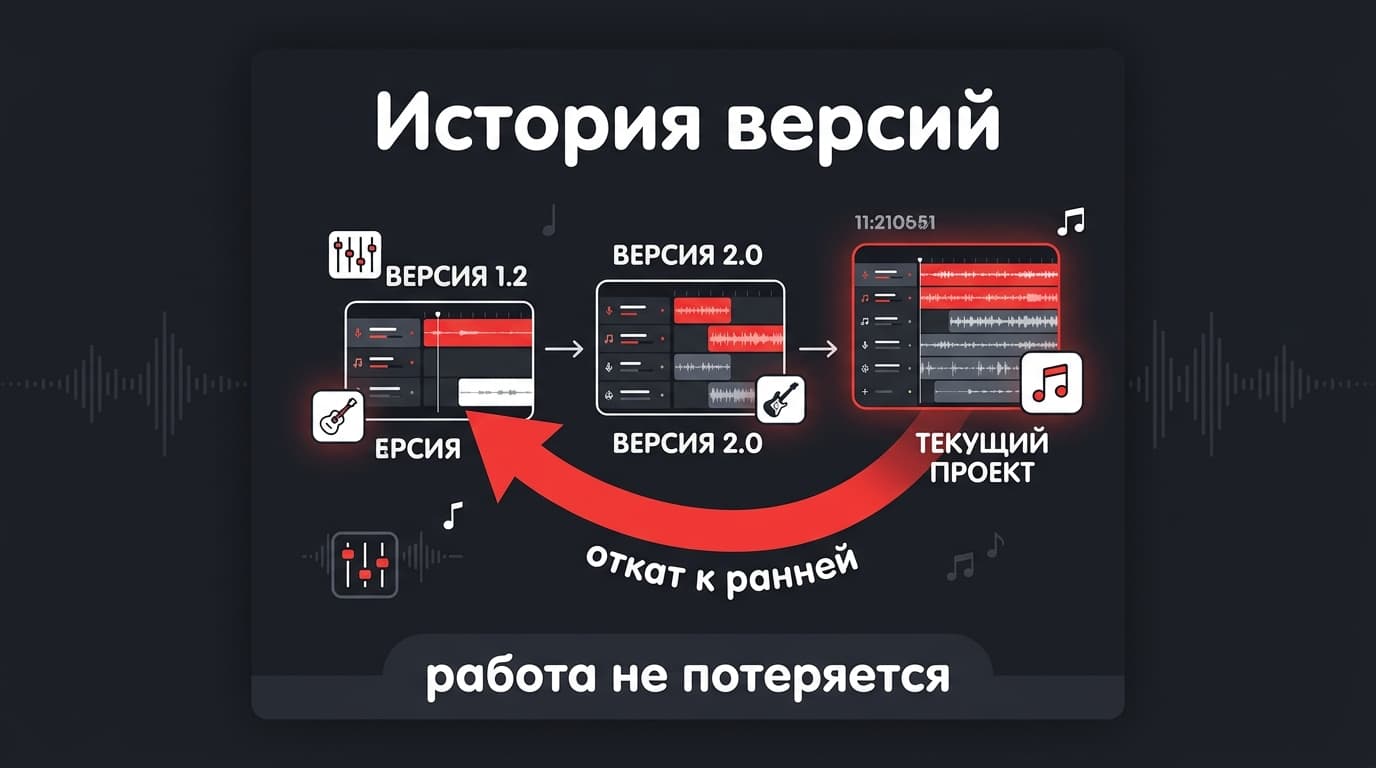 Проекты BandLab: как создавать треки, не терять версии и не бояться удалить лишнее — фото 2