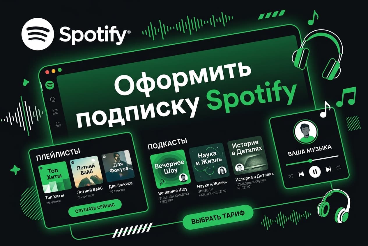 Как оформить подписку Spotify из России в 2026 году: без зарубежной карты