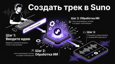 Suno с нуля: как быстро получить готовый трек по текстовому запросу