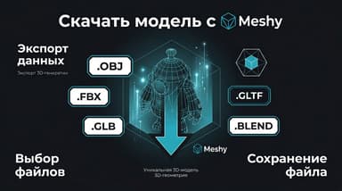 Экспорт моделей из Meshy AI: какой формат выбрать для игр, печати и AR