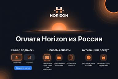 Как оплатить подписку Horizon из России в 2026 году: без зарубежной карты