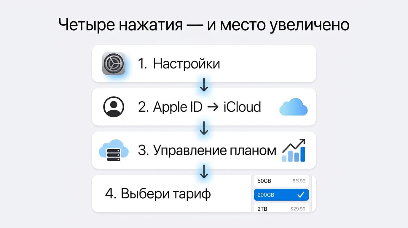 Место в iCloud закончилось: как расширить хранилище и оплатить его из России в 2026 году — фото 2