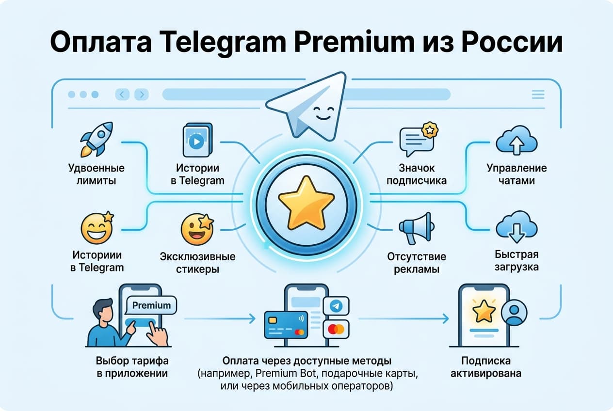 Как оплатить Telegram Premium из России в 2026 году: без зарубежной карты