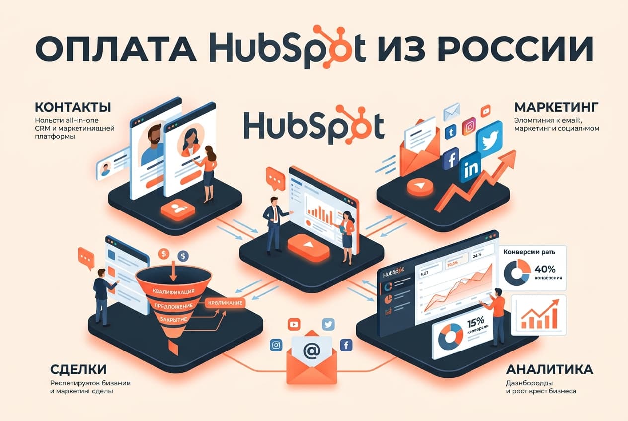 Как оформить подписку HubSpot из России в 2026 году: без зарубежной карты