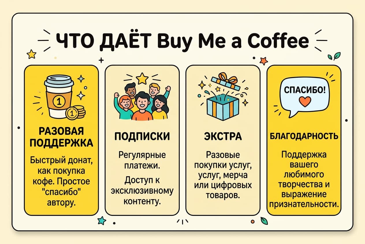 Как оплатить Buy Me a Coffee из России в 2026 году: без зарубежной карты — фото 1