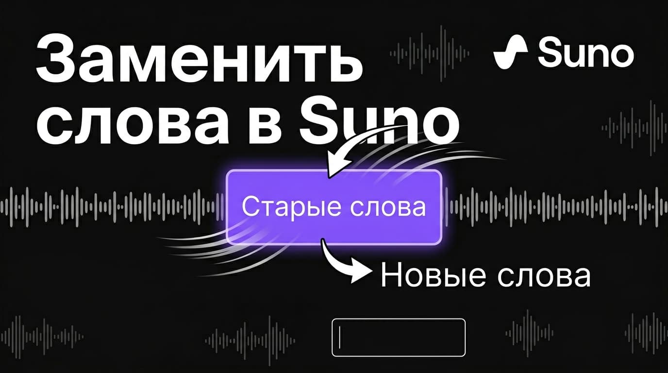 Правим текст готовой песни в Suno: замена слов, проглоченные буквы и неверные ударения