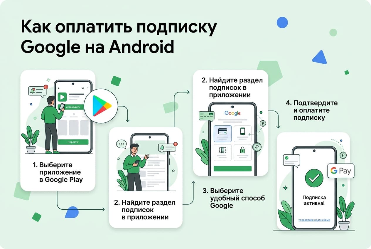Как оплатить подписку Google на Android из России в 2026 году