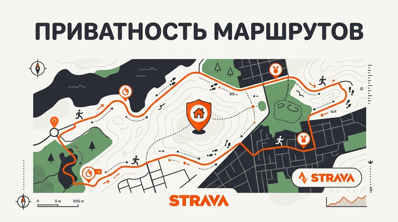 Как защитить приватность маршрутов в Strava: зоны приватности и не только