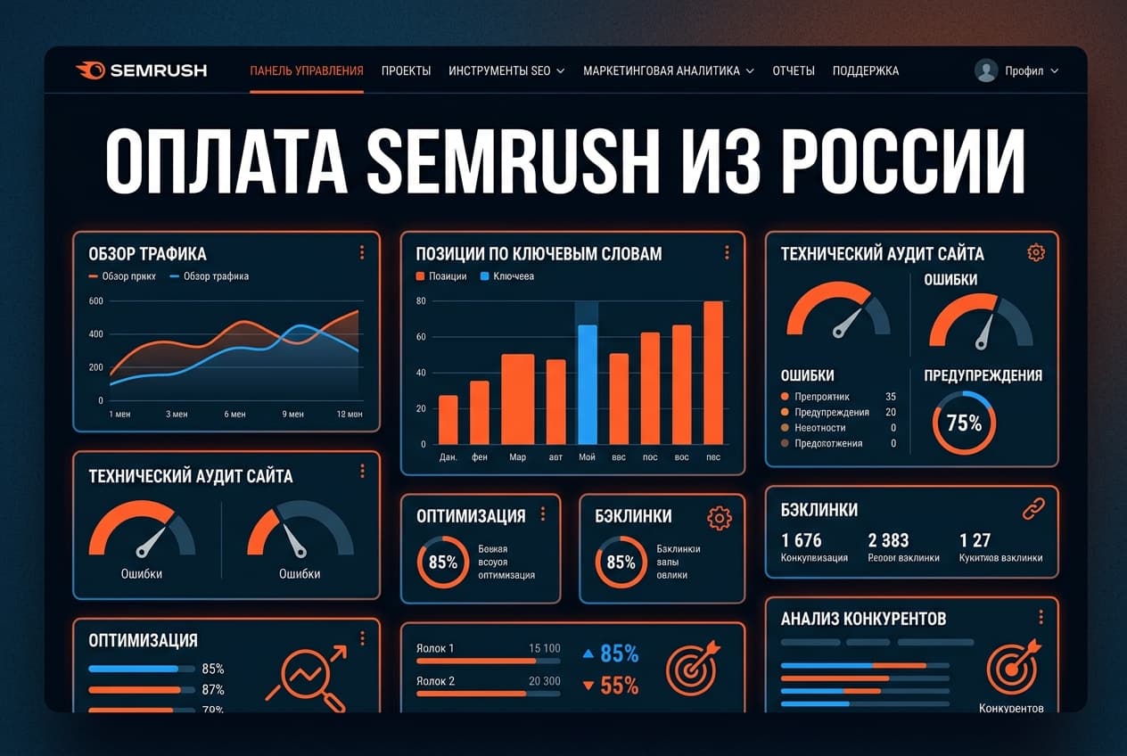 Как оформить подписку Semrush из России в 2026 году: без зарубежной карты