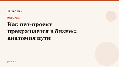 Как пет-проект превращается в бизнес: анатомия пути