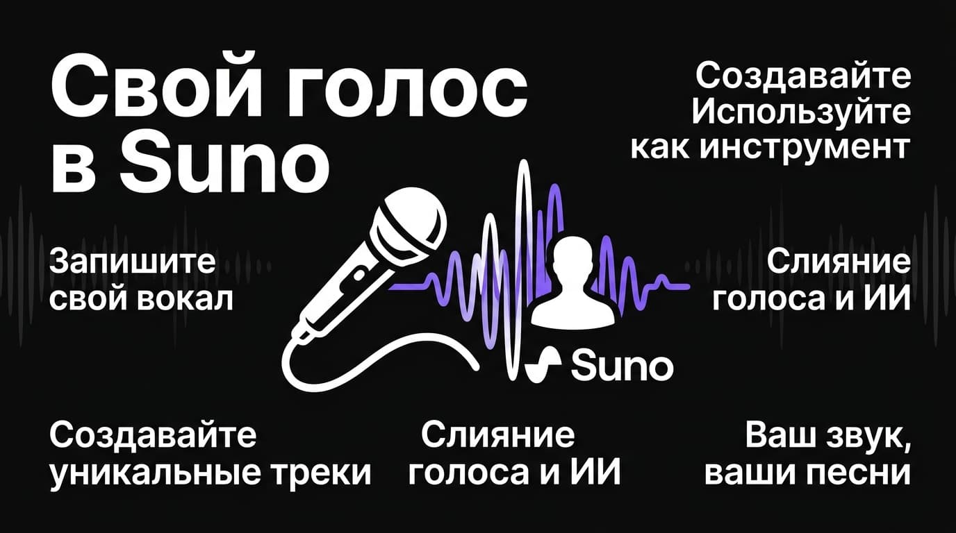 Свой голос в Suno: как подключить функцию Voices и петь треки самому