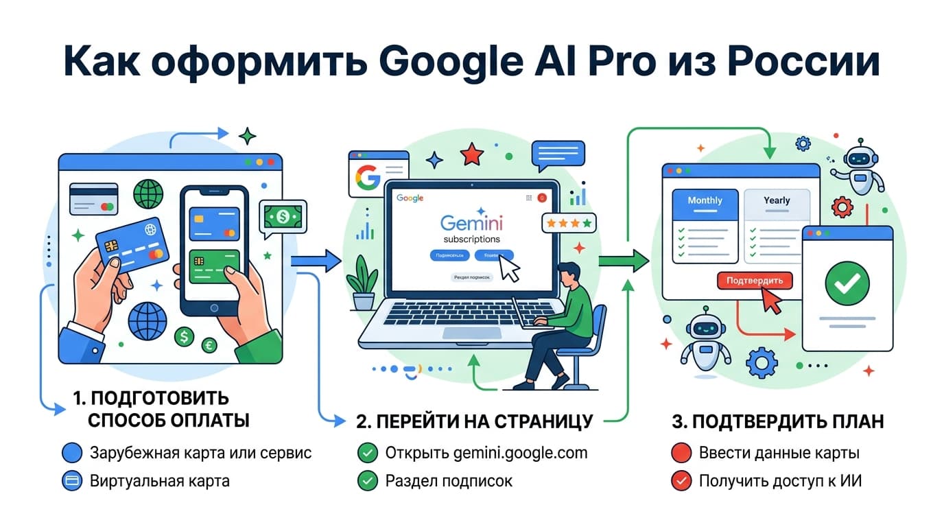 Как оформить подписку Google AI Pro из России в 2026 — фото 2