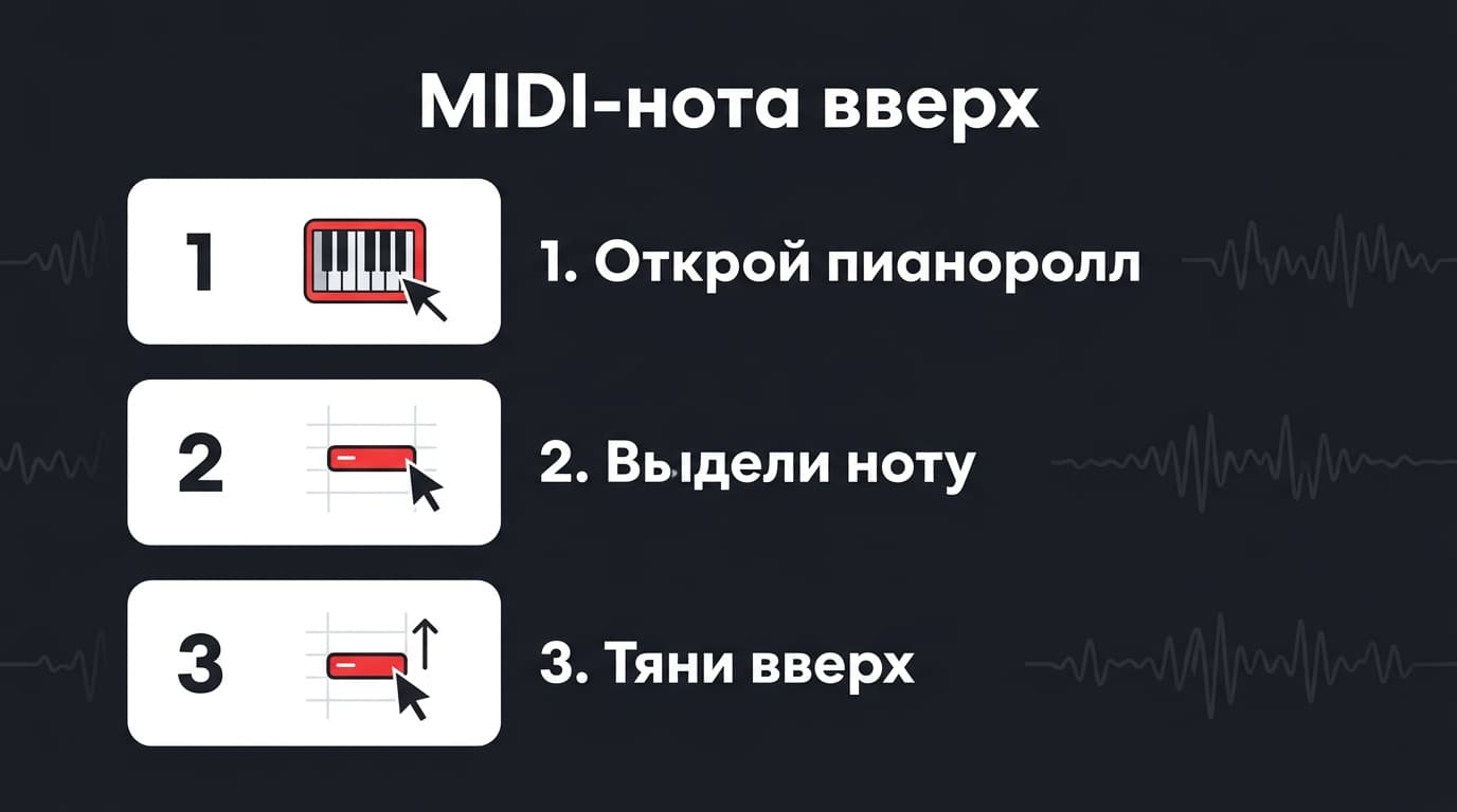 Поднять высоту звука в BandLab: разница между MIDI-нотой и питчем голоса — фото 2
