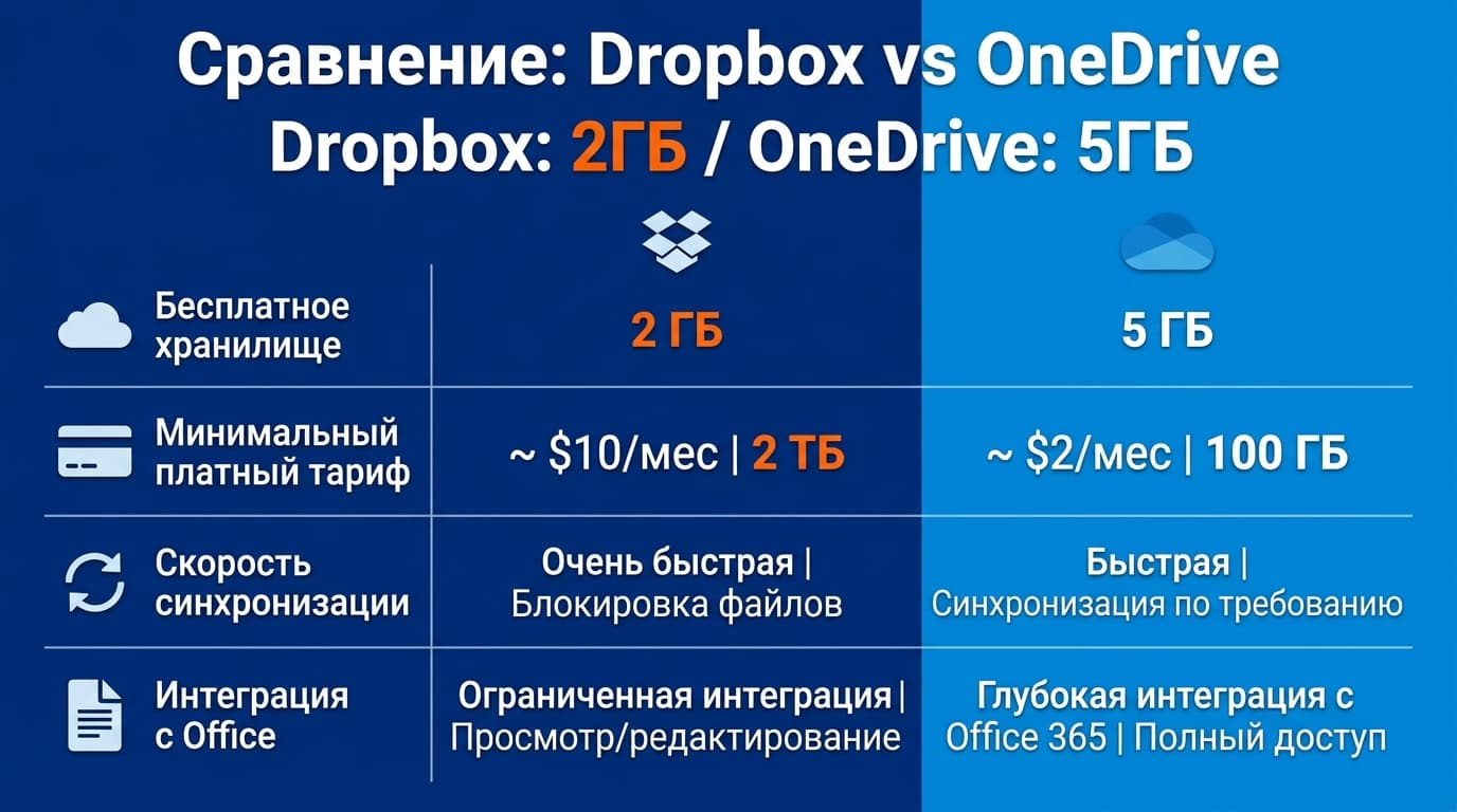 OneDrive или Dropbox: что выбрать для облачного хранилища в 2026 — фото 1