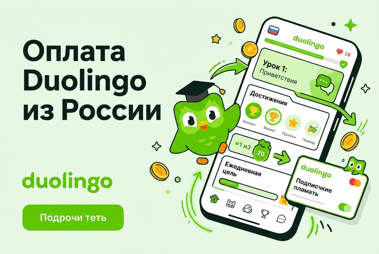 Как оплатить подписку Duolingo из России в 2026 году: без зарубежной карты