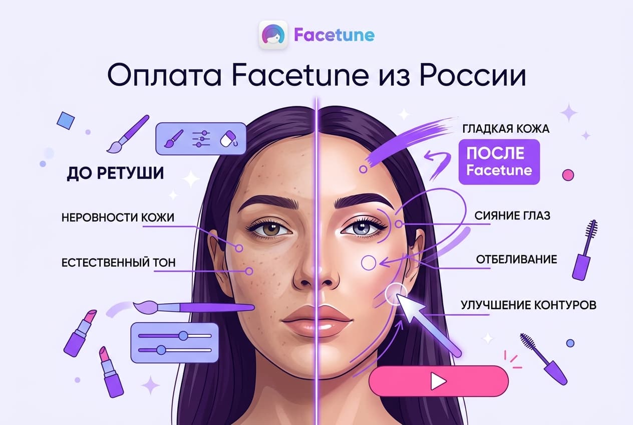 Как оформить подписку Facetune из России в 2026 году: без зарубежной карты