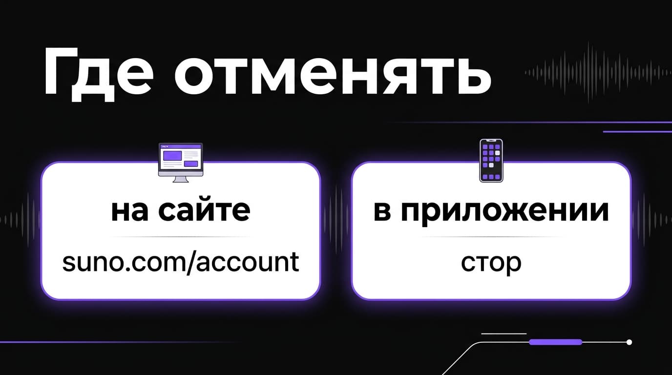 Отписаться от Suno без нервотрёпки: инструкция для сайта и для приложения — фото 1