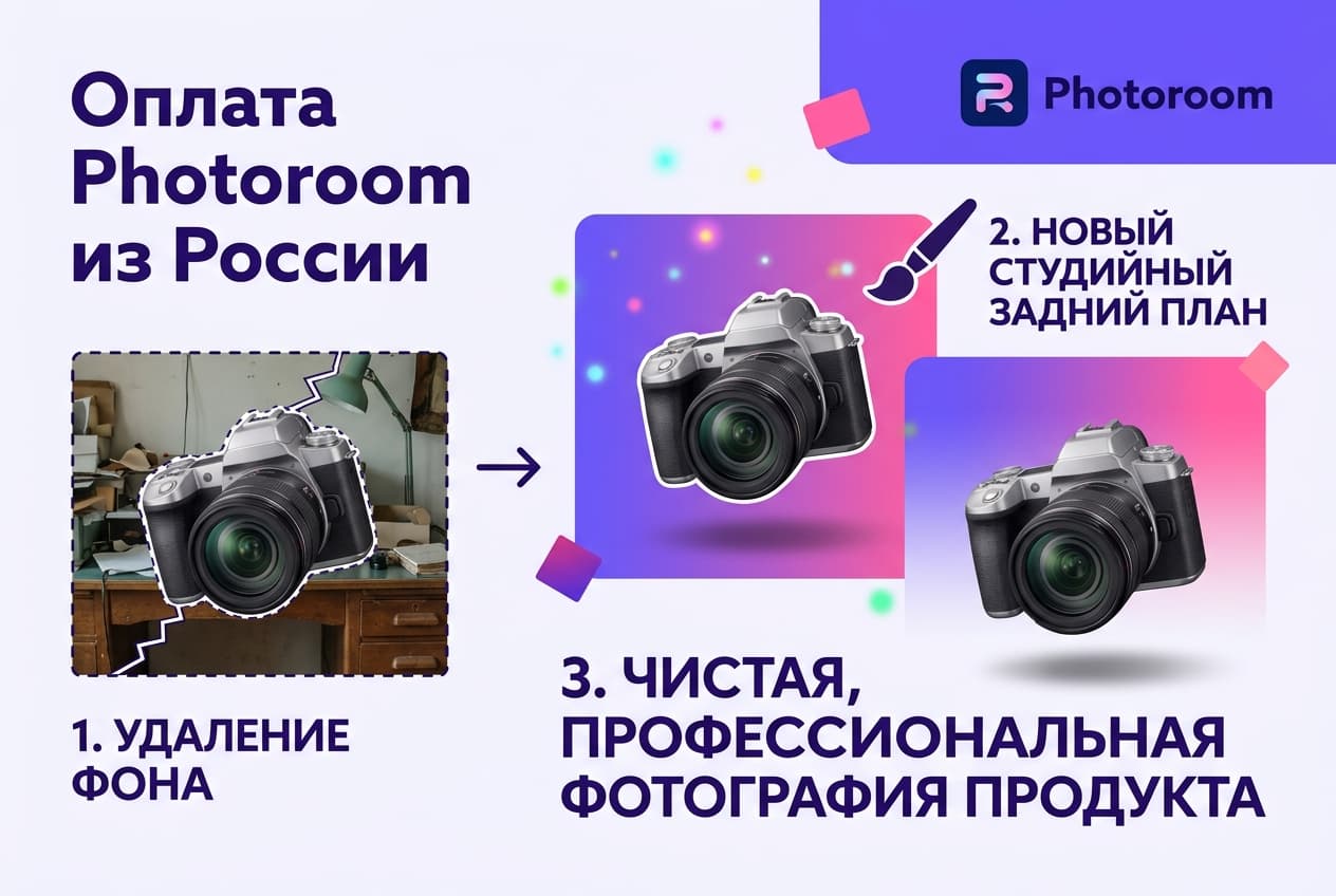 Как оплатить Photoroom из России в 2026 году: ИИ-редактор фото без зарубежной карты